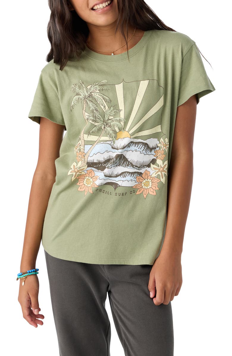 O'Neill Kids' Tropical Swell Cotton Graphic T-Shirt, Alternate, color, 