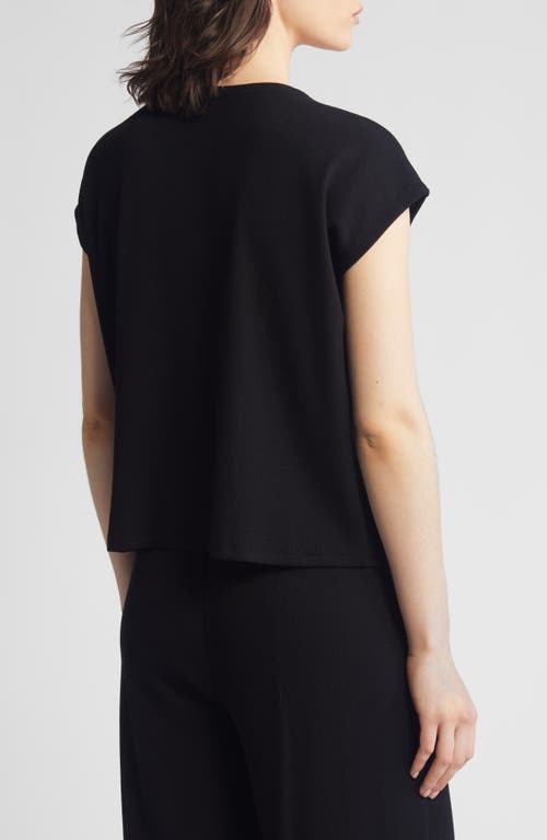 Eileen Fisher Crewneck Boxy Rib T-shirt In Black