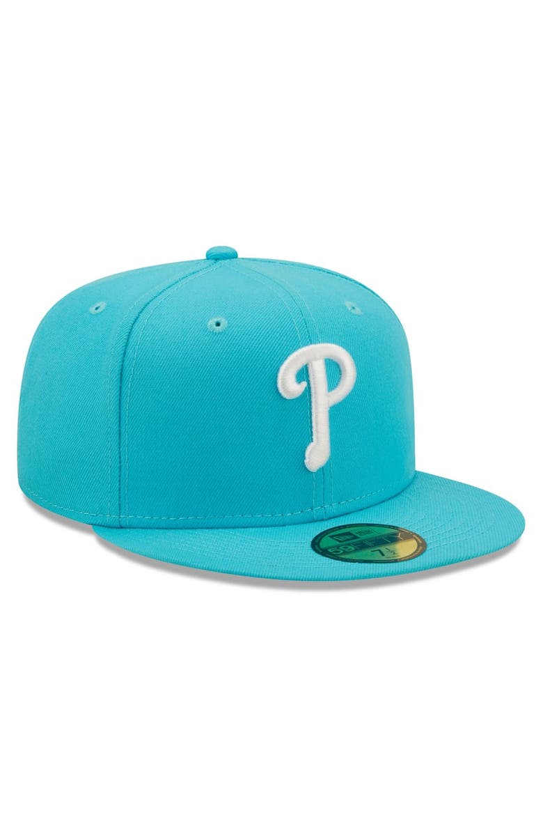 New Era Men's New Era Blue Philadelphia Phillies Vice Highlighter Logo 59FIFTY Fitted Hat, Alternate, color, 