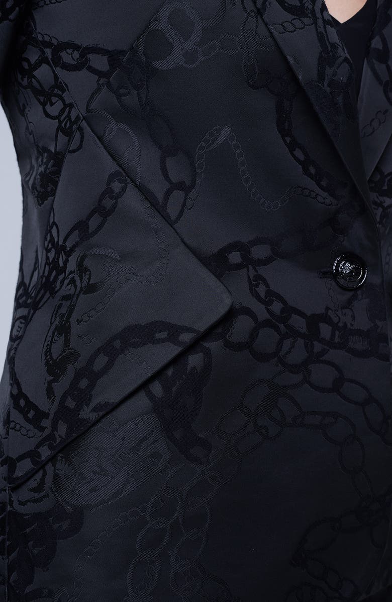 L'AGENCE Chamberlain Chain Print Silk Blazer, Alternate, color, 