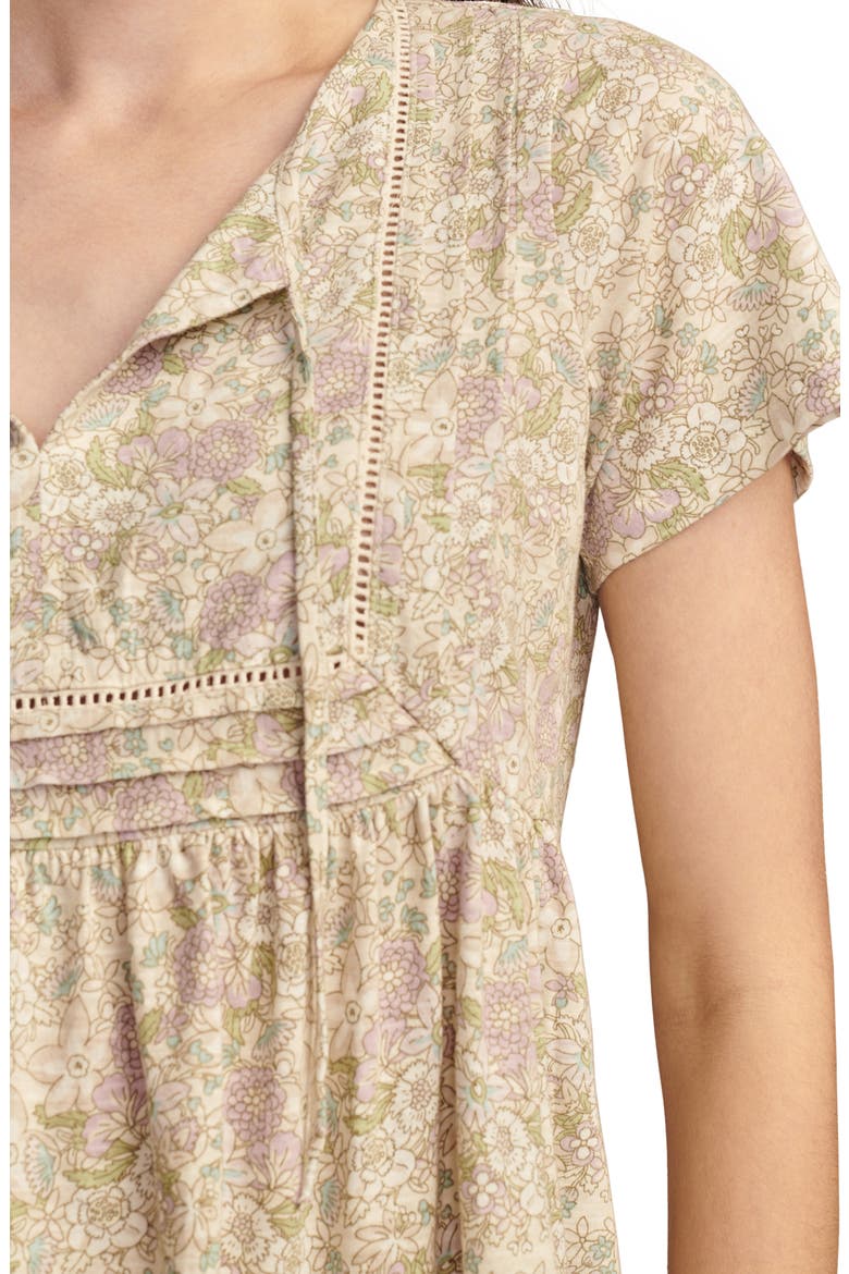 Print Pintuck Knit Top, Alternate, color, ALOE WASH