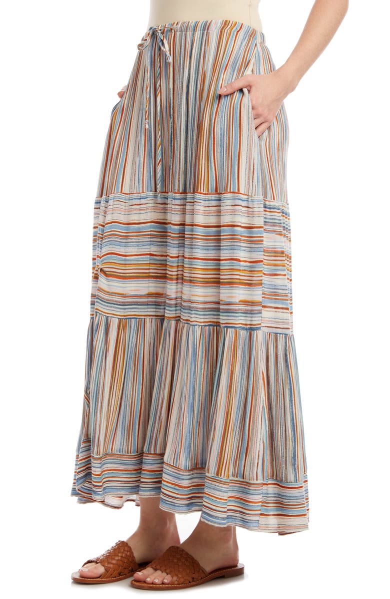 Karen Kane Stripe Midi Skirt, Alternate, color, 