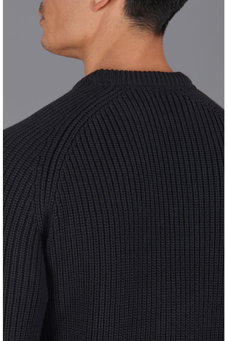 Cotton Fisherman Rib Knit Sweater, Alternate, color, Black