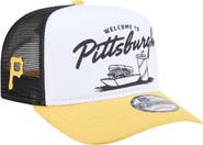 New Era Men's New Era White/Gold Pittsburgh Pirates Foodie A-Frame 9FIFTY Trucker Snapback Hat
