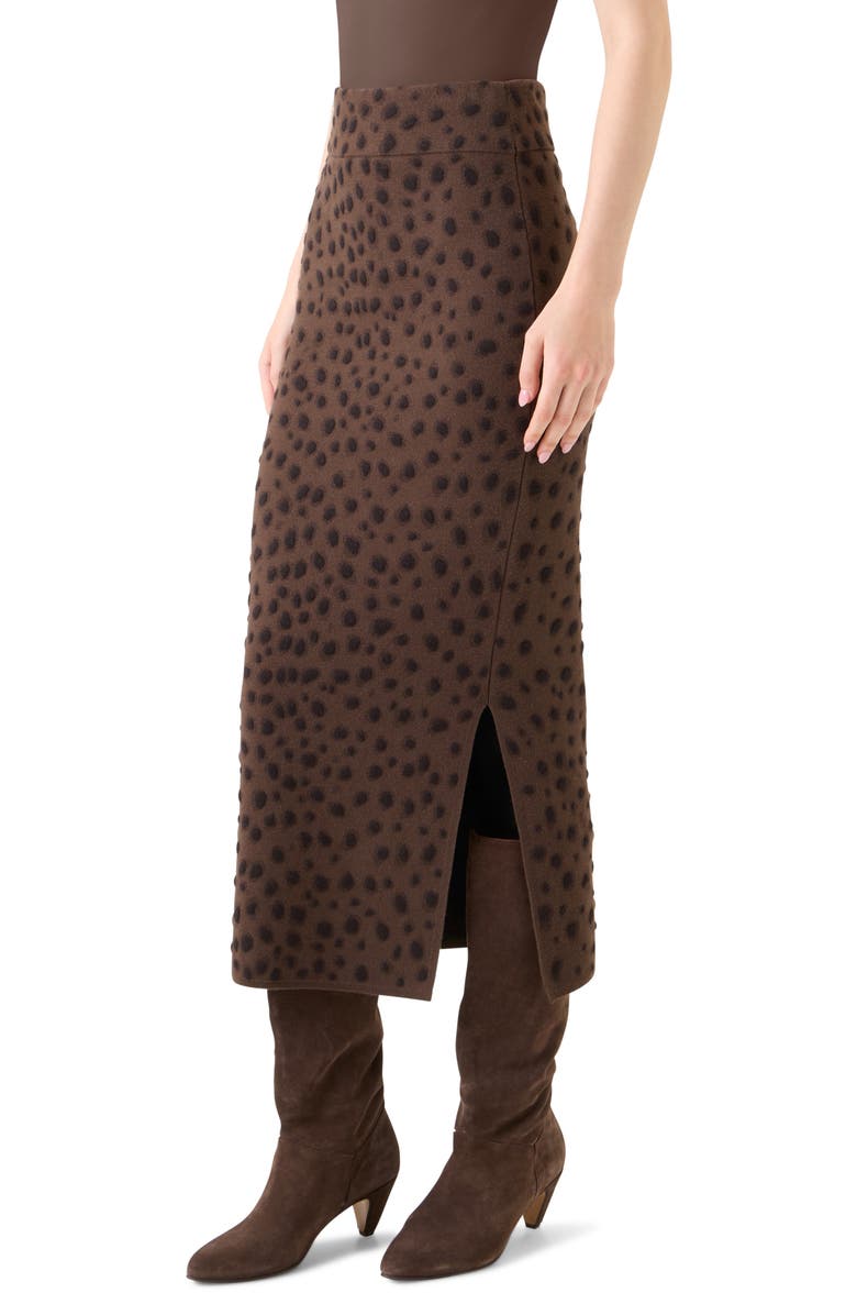 Akris punto Abstract Dot Stretch Virgin Wool Knit Tube Skirt, Alternate, color, Hazel-Bark