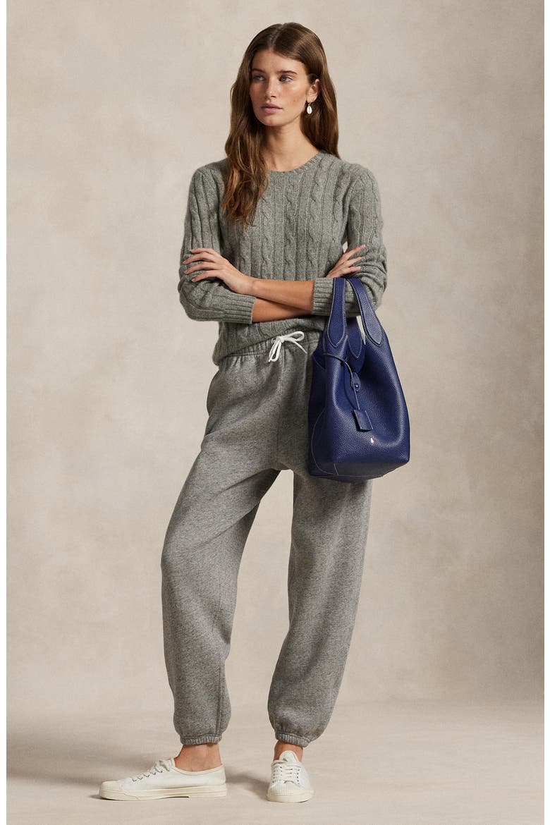 Fleece Drawstring Sweatpants, Alternate, color, GREY HTR