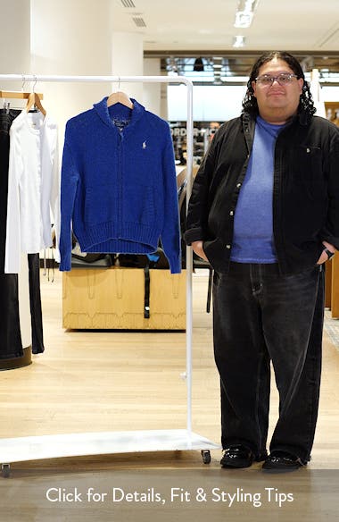 Polo Ralph Lauren Wave Logo Cotton Zip Cardigan | Nordstrom