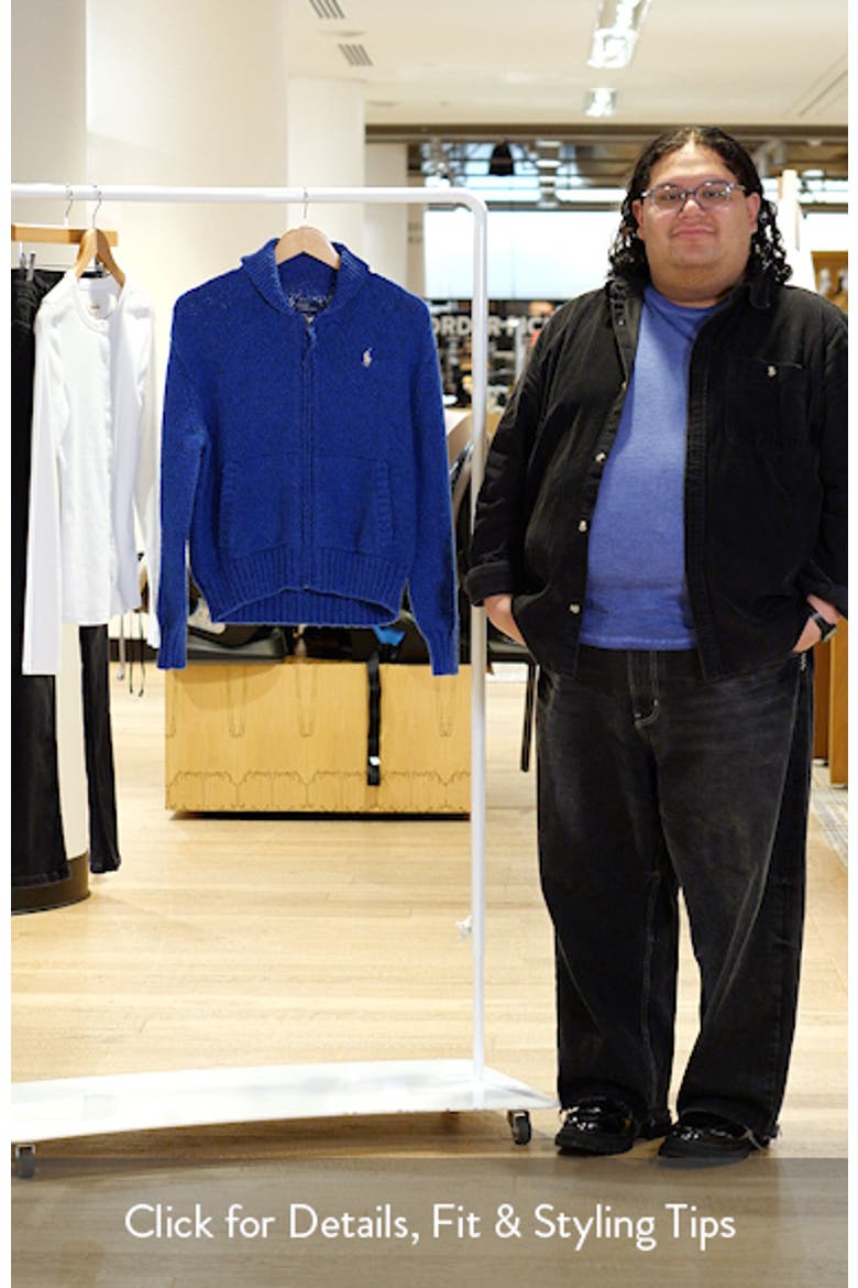 Wave Logo Cotton Zip Cardigan (Women) | Nordstrom