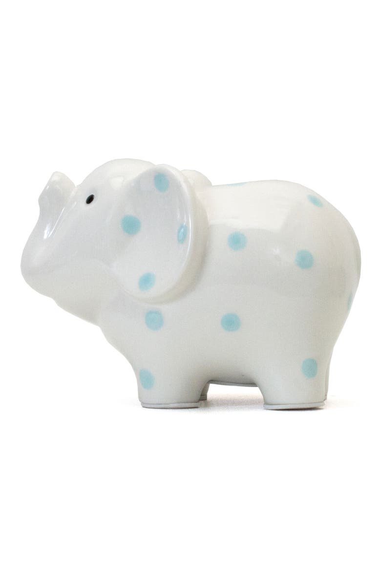 Polka Dot Elephant Bank, Alternate, color, BLUE