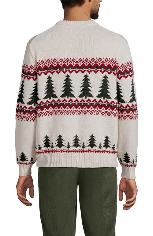 Lands' End Classic Cotton Drifter Signal Flags Crew Neck Sweater In Gray