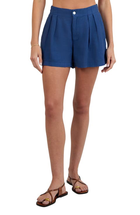 Double Pleat Linen Shorts