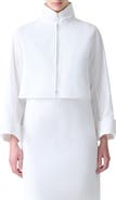 Akris Mimi Pleated Cotton Voile Crop Jacket
