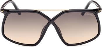 TOM FORD Meryl 64mm Gradient Polarized Oversize Square  display picture 2