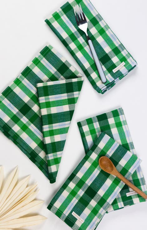Josefina Red Plaid Cotton Napkins, Set Of 4