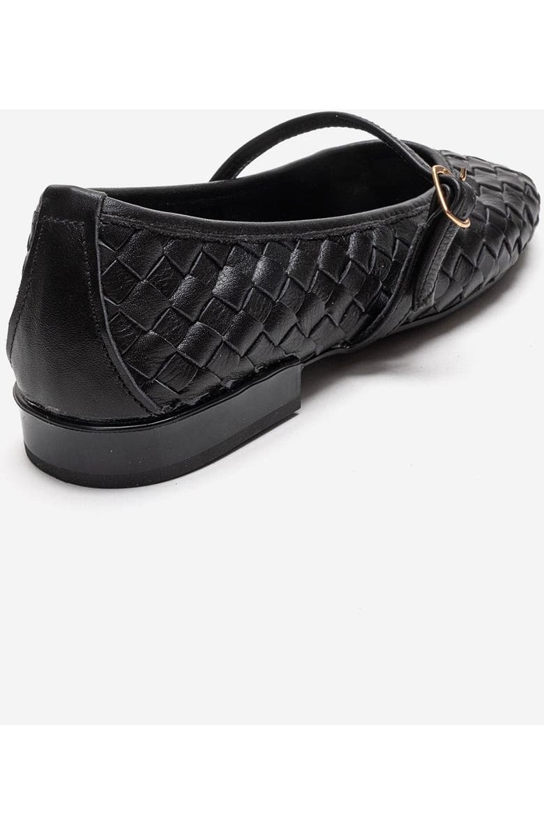 Forever & Always Shoes Yevora Leather Woven Strap Ballet Flat, Alternate, color, Black