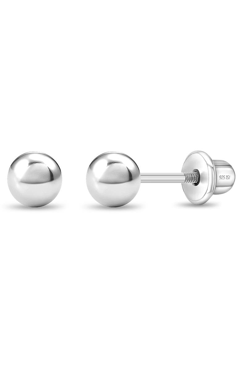 In Season Jewelry Classic Polished Ball Earrings, Main, color, Silver