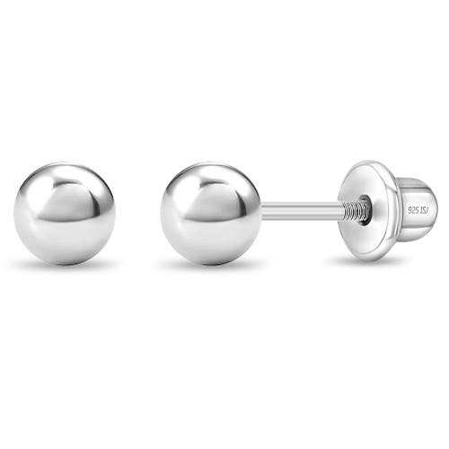 In Season Jewelry Classic Polished Ball Earrings in Silver at Nordstrom, Size Small