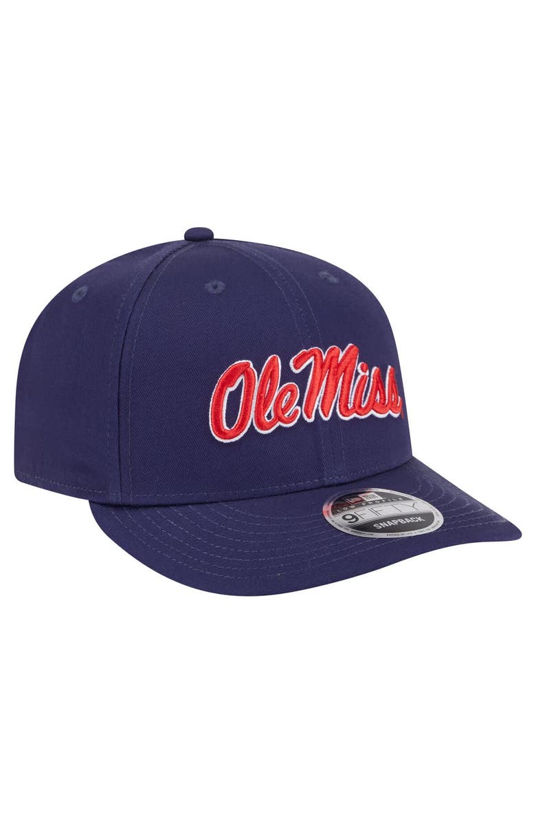 New Era Men's New Era Navy Ole Miss Rebels Low Profile 9FIFTY Snapback Hat, Alternate, color, 