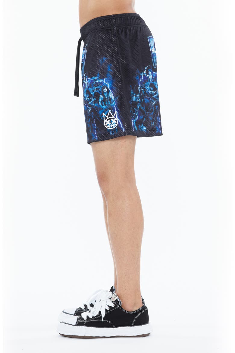 Graphic Mesh Shorts, Alternate, color, KISS