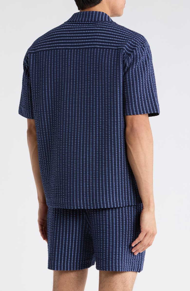 TRUTH Short Sleeve Jacquard Knit Shirt, Alternate, color, Marine Navy/ Dusk Blue