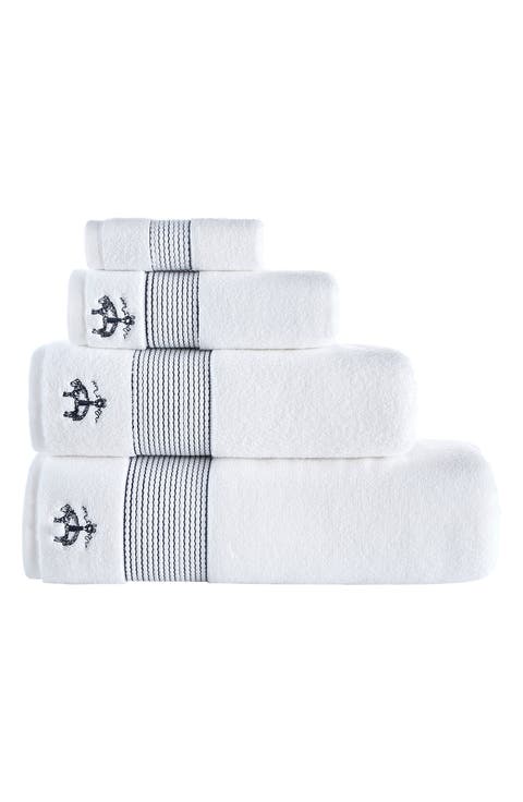 4-Piece Robe Stripe Cotton Towel Set