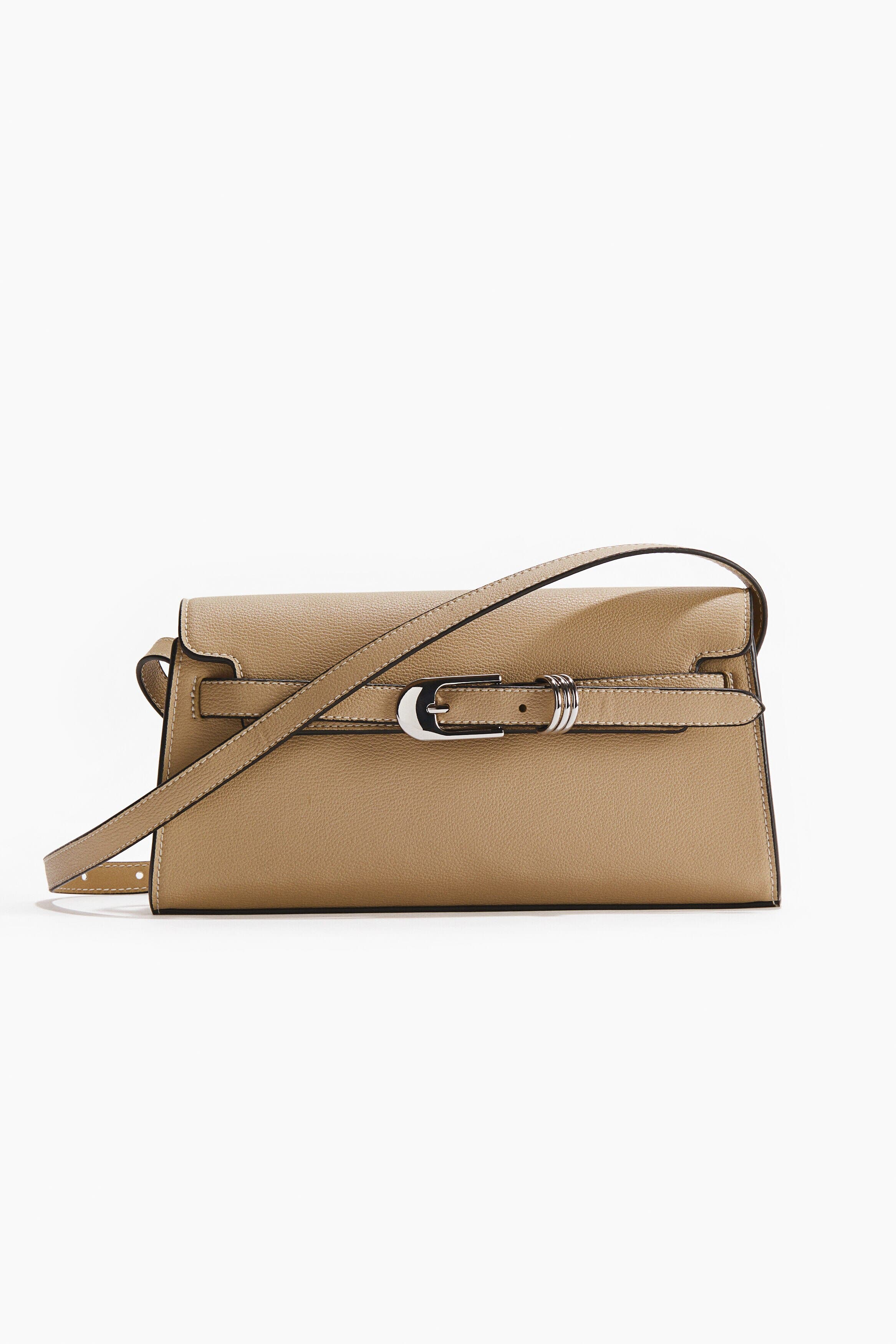 Strap-detail Shoulder Bag, Main, color, Beige