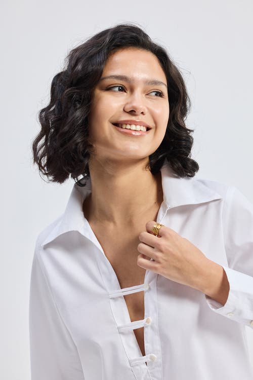 Reistor Crisp Details Button-down Shirt In White
