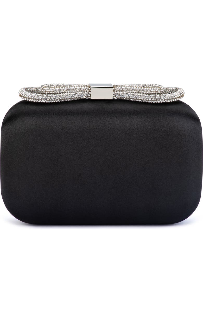 Olga Berg Ada Crystal Bow Clutch, Main, color,