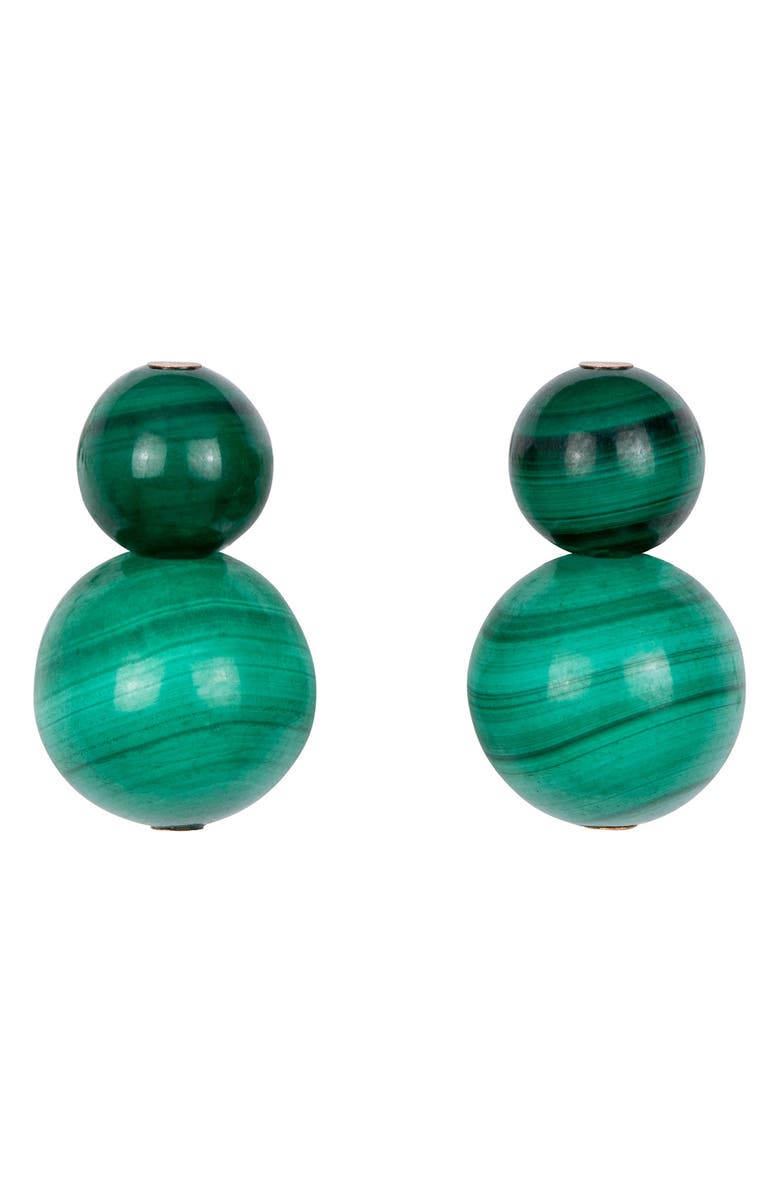 Jennifer Behr Cara Drop Earrings, Main, color, Malachite