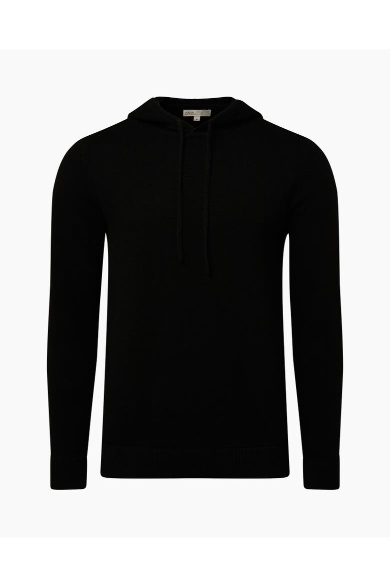 100% Cashmere Hooded Pullover, Alternate, color, BLACK