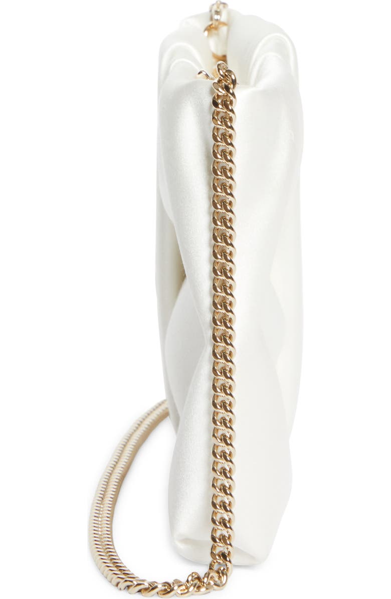 Jimmy Choo Bonny Satin Clutch, Alternate, color, Ivory