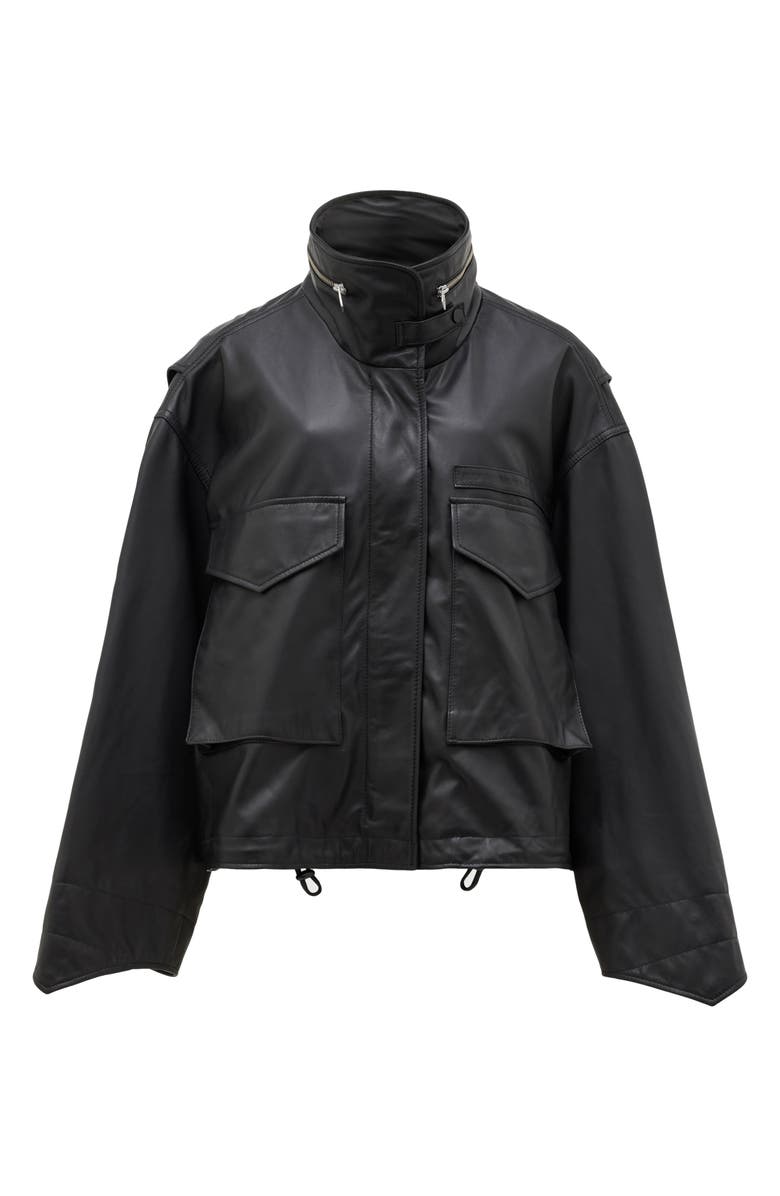 AllSaints Clay Hooded Leather Jacket, Alternate, color, 