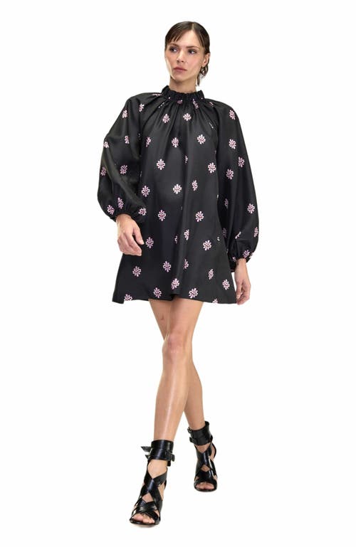 Cynthia Rowley Second Nature Kleid Aus Seidentaft In Black_multi