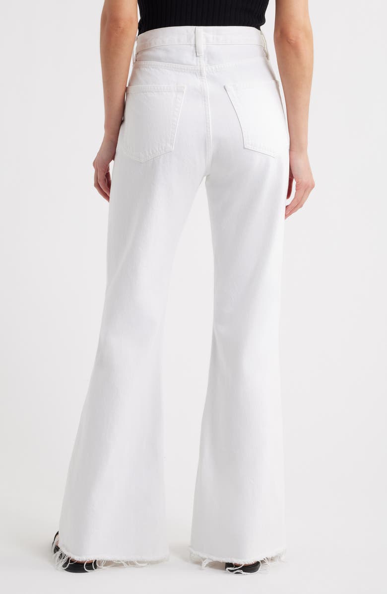FRAME The Lax Frayed High Waist Flare Jeans, Alternate, color, White Raw Fray