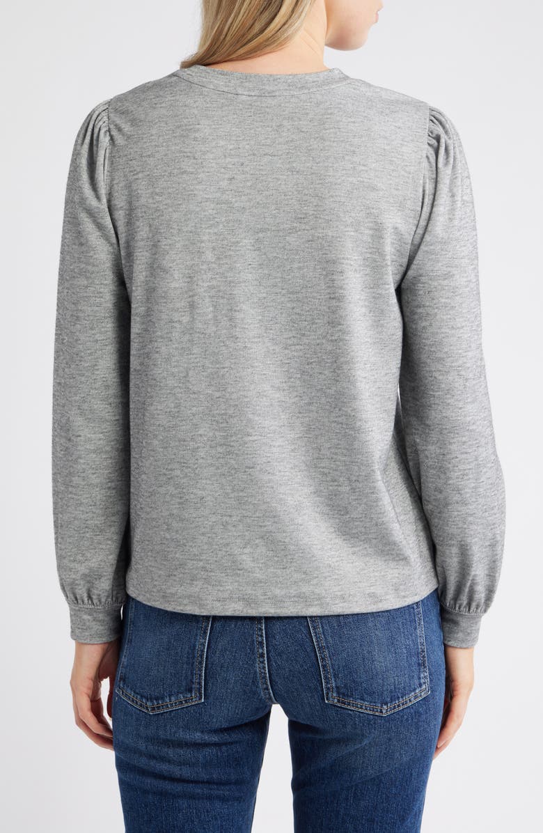 Caslon<sup>®</sup> Blouson Sleeve Top, Alternate, color, Grey Heather