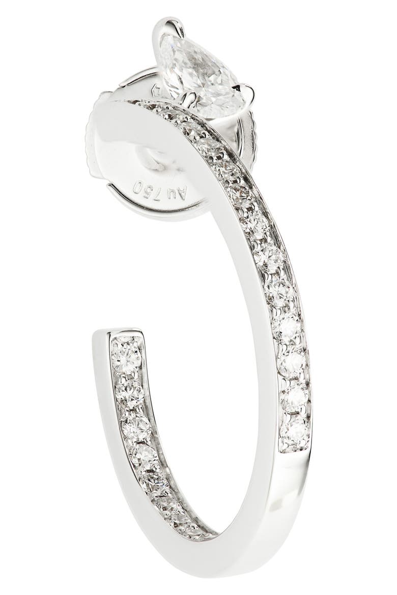 Serti Sur Vide Diamond Single Earring, Alternate, color, WHITE GOLD