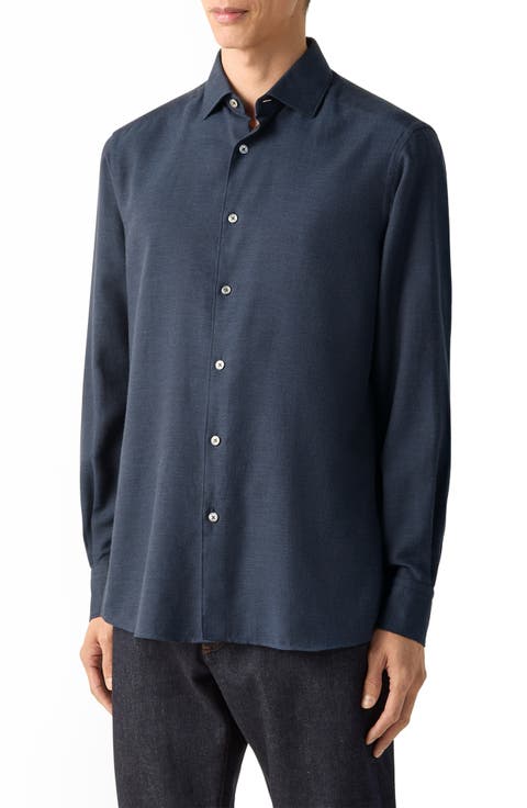 Cashco Cashmere & Cotton Button-Up Shirt