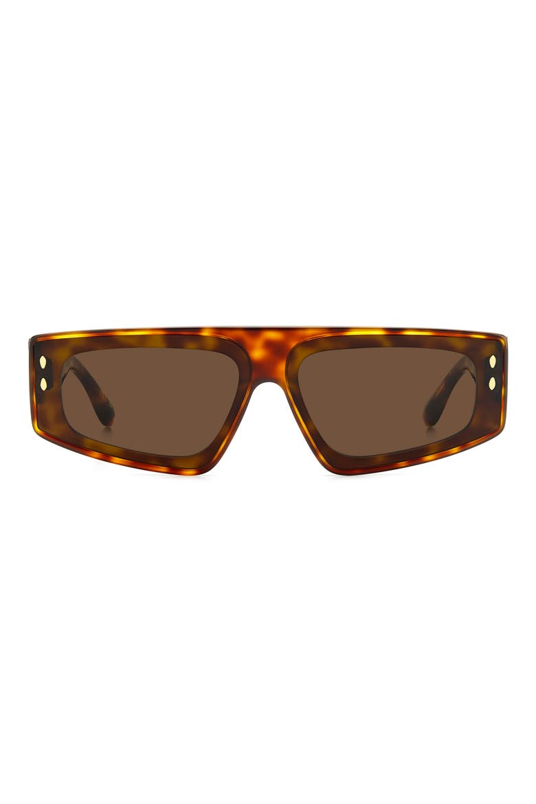 66mm Oversize Rectangular Sunglasses, Main, color, BROWN HAVANA