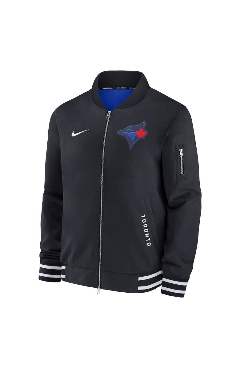 Nike Men's Nike Black Toronto Blue Jays Authentic Collection City Connect Full-Zip Bomber Jacket, Alternate, color, Black