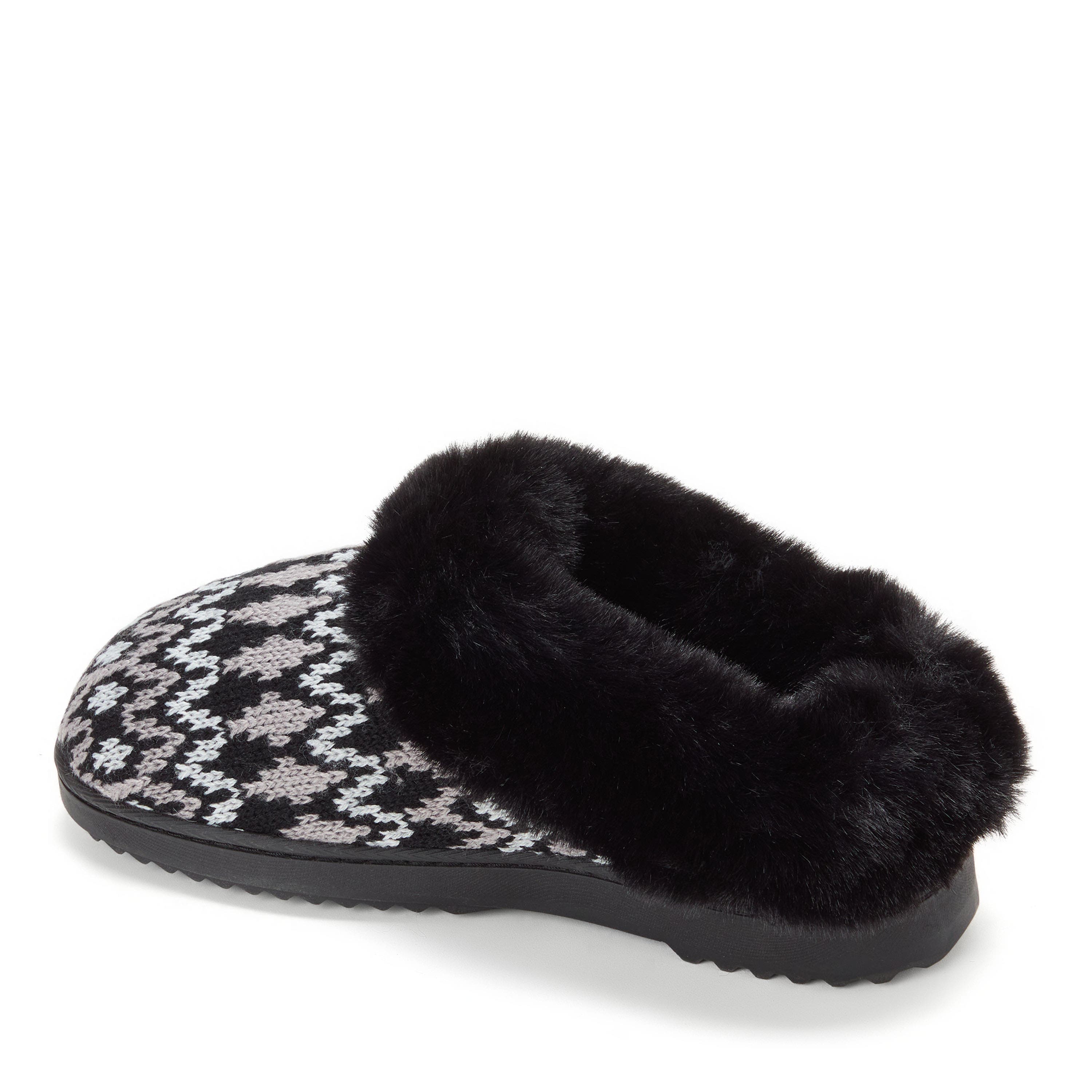 DEARFOAMS Hannah Festive Knit Clog Slipper, Alternate, color, Black Combo