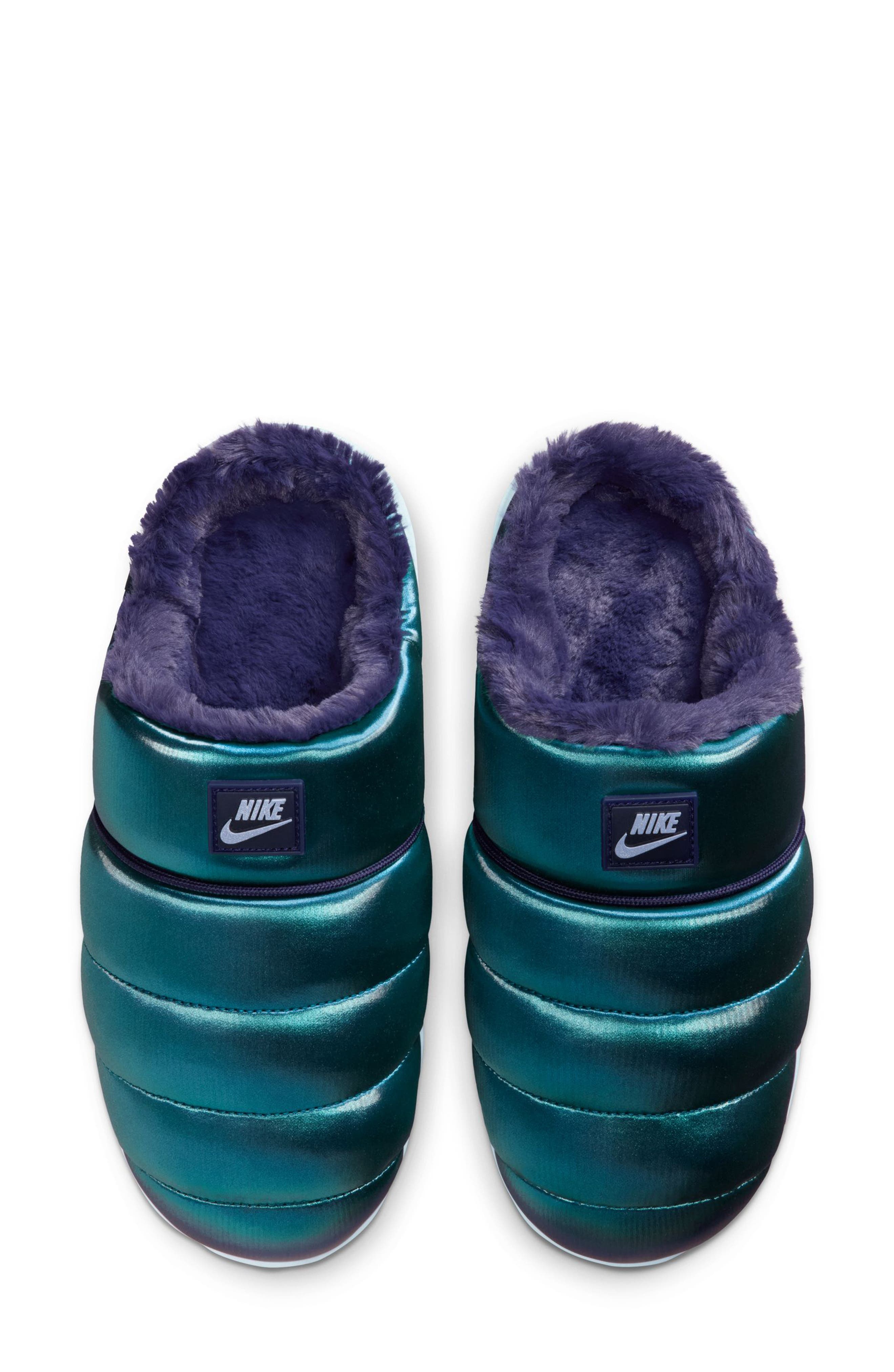 Nike Burrow SE Fleece Lined Slipper, Alternate, color, Ghost/ Ghost/ Purple