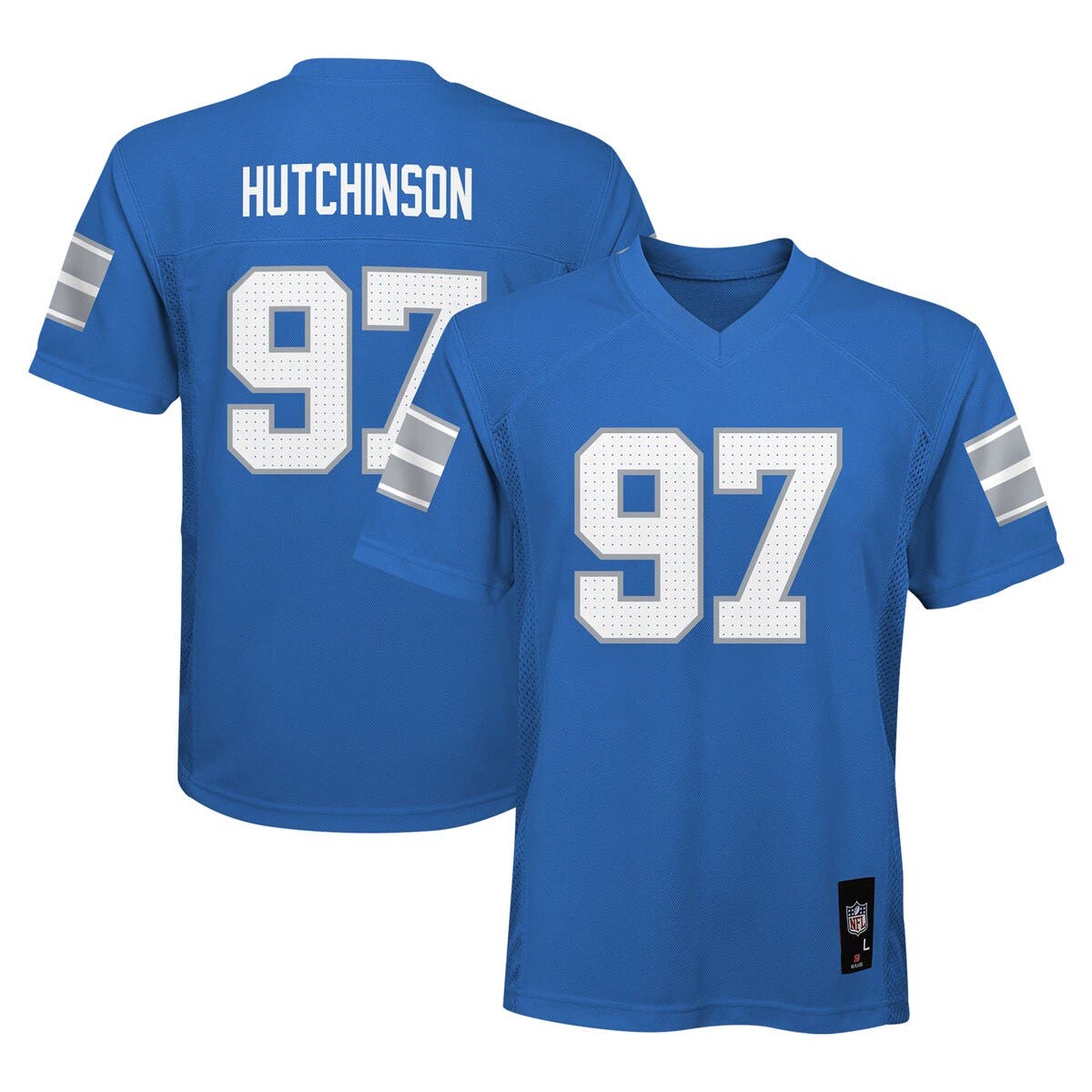 Outerstuff Kids'  Youth Aidan Hutchinson Blue Detroit Lions Replica Player Jersey