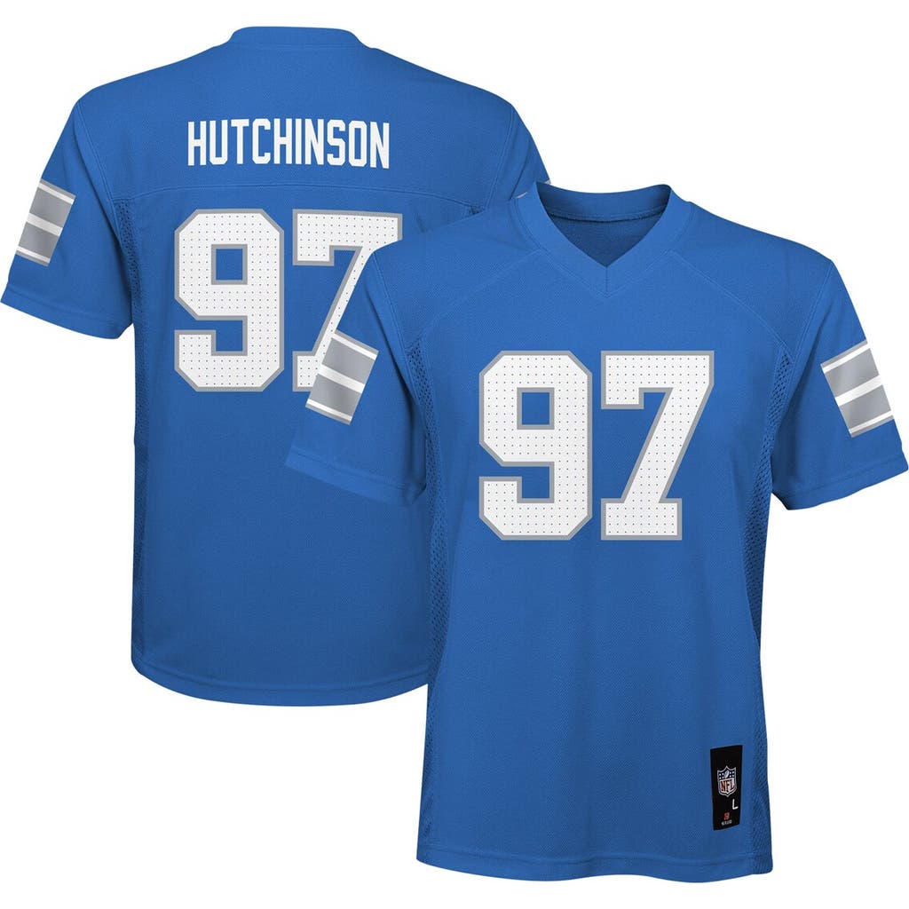 Outerstuff Kids' Youth Aidan Hutchinson Blue Detroit Lions Replica Player Jersey