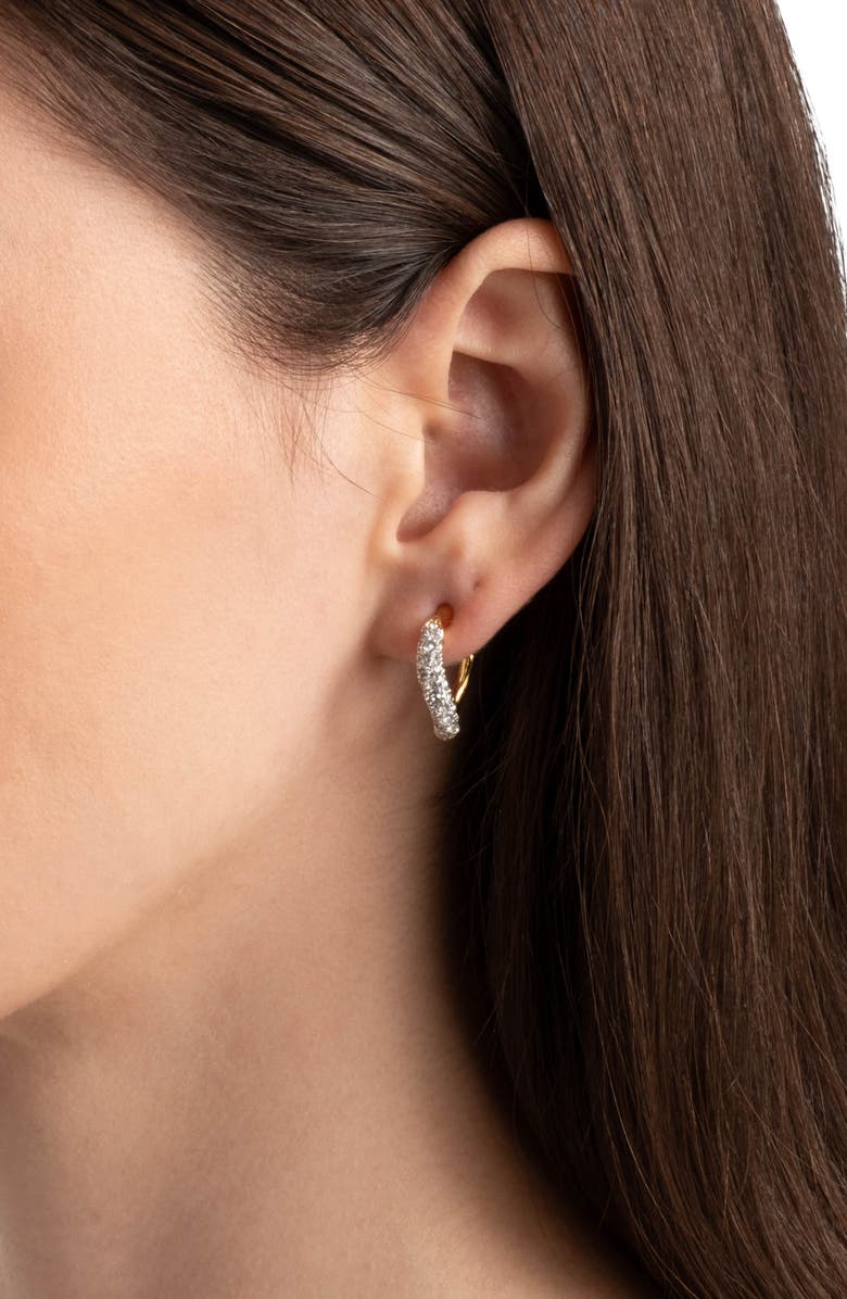 Alexis Bittar Solanales Crystal Twist Mini Hoop Earrings, Alternate, color, Crystals