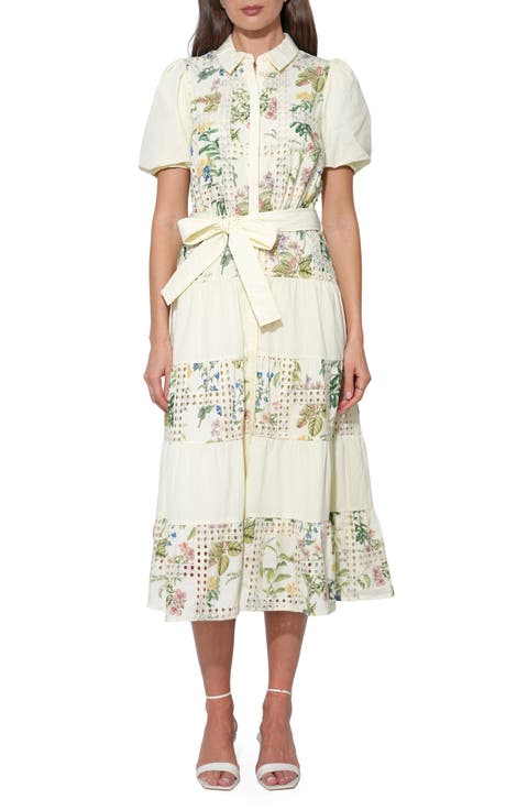 Octavia Button-Up Tiered Midi Dress