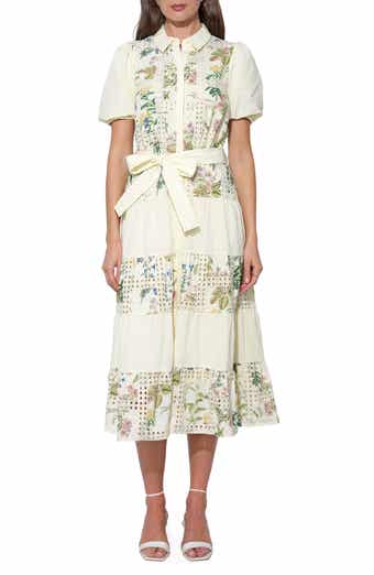 Octavia Button-Up Tiered Midi Dress