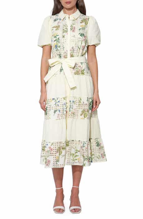Octavia Button-Up Tiered Midi Dress