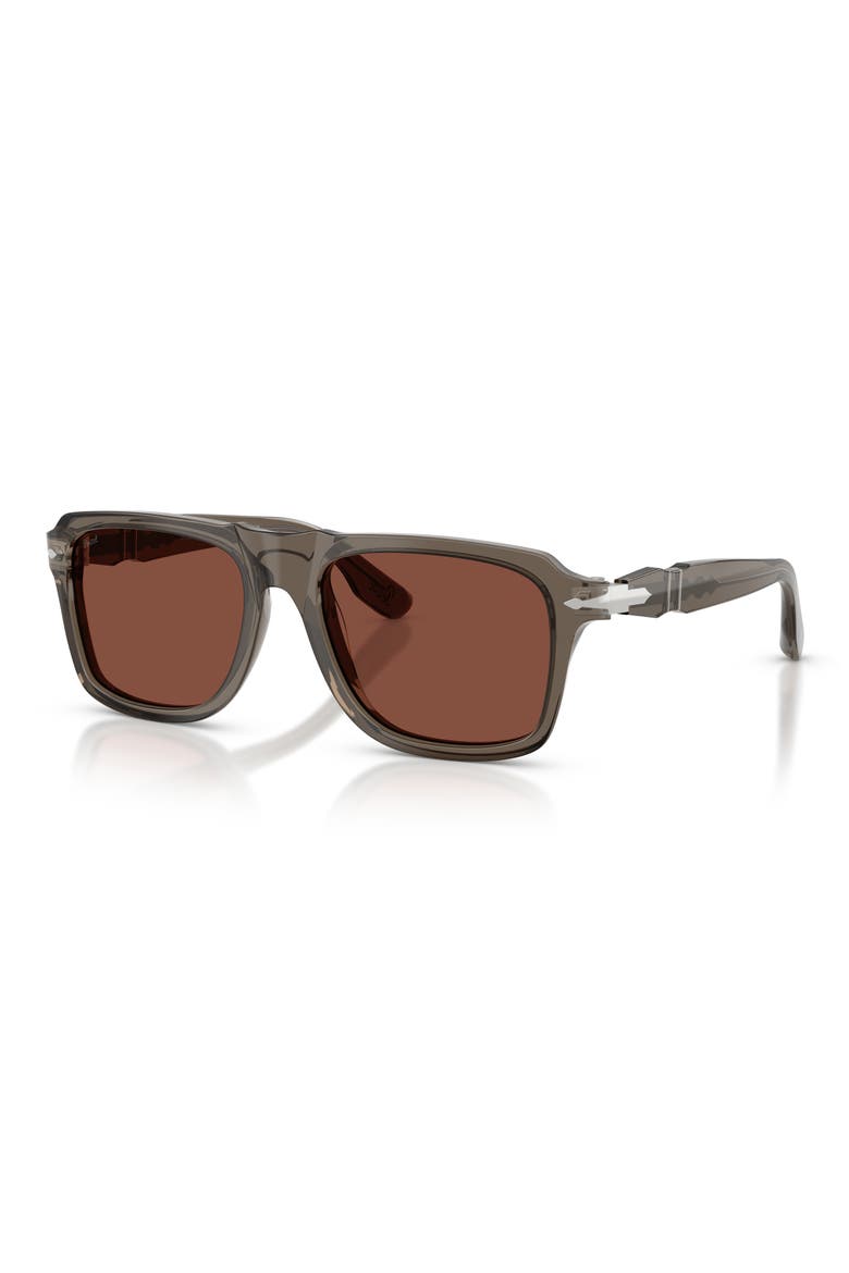 PO8002S 55mm Rectangle Sunglasses, Alternate, color, OPAL GREY / RED