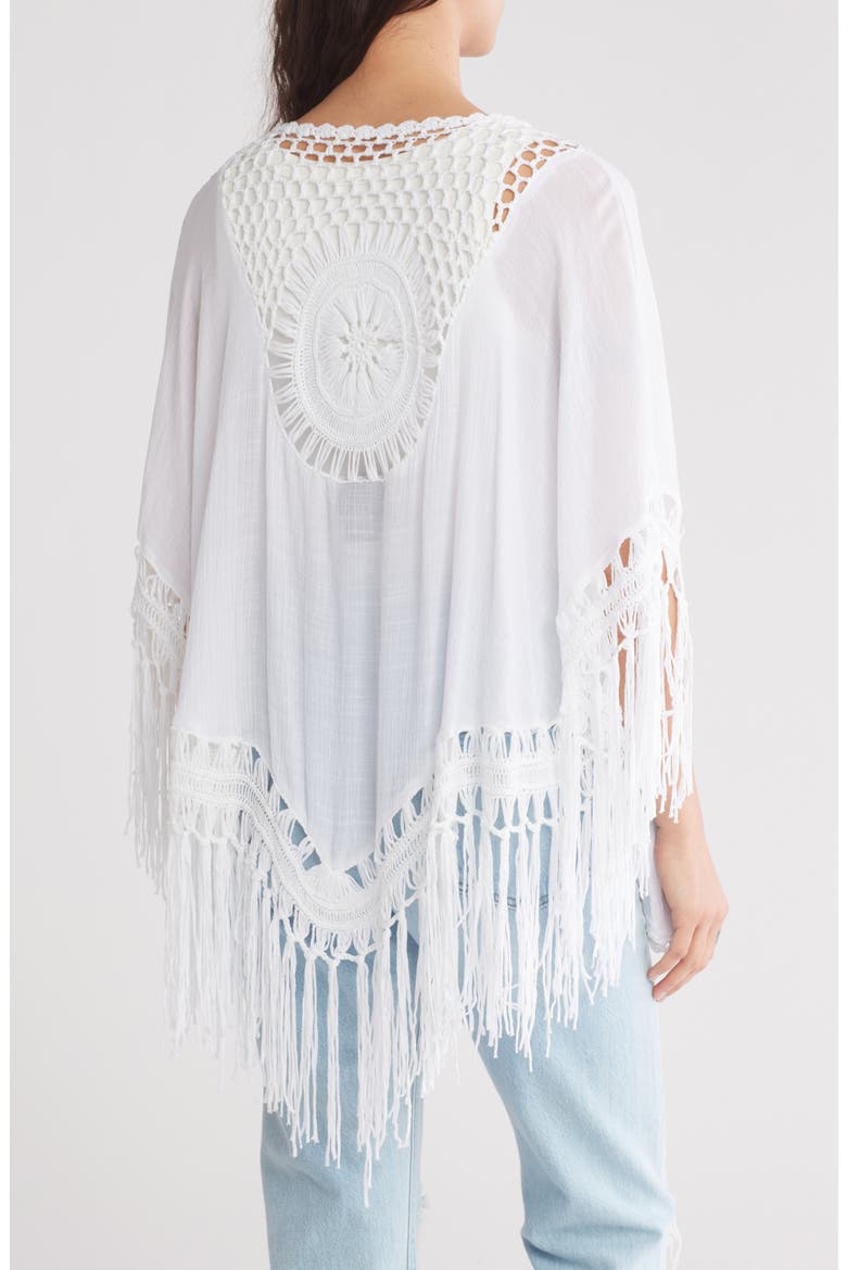 Crochet Fringe Cardigan, Alternate, color, WHITE