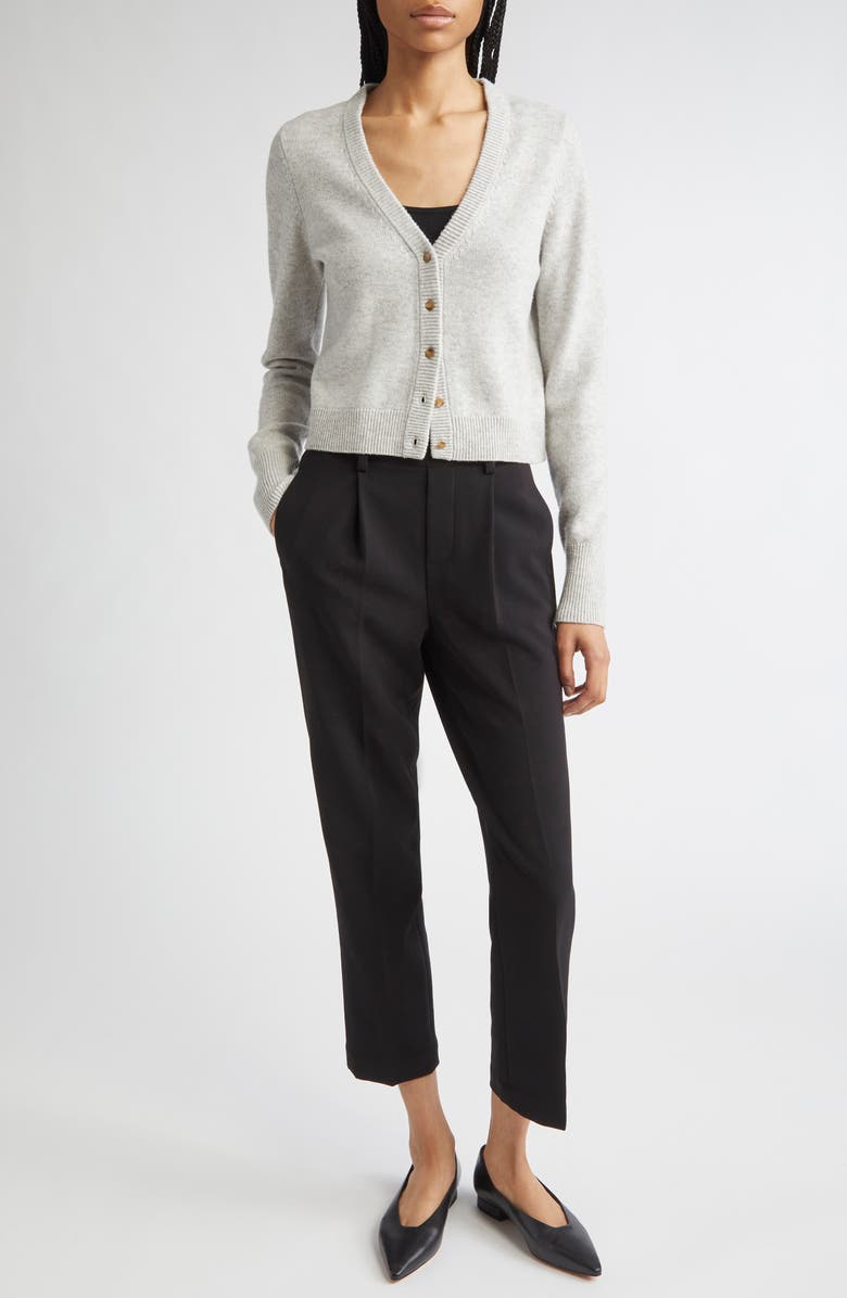 Vince Wool & Cashmere Cardigan, Alternate, color, Med Heather Grey